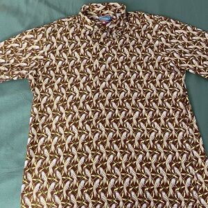 Reyn Spooner Brown and Yellow Floral Shirt